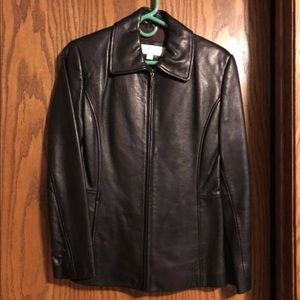 Womens Liz Claiborne Leather Coat